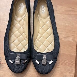 Michael Kors Black Flats with Silver Accents